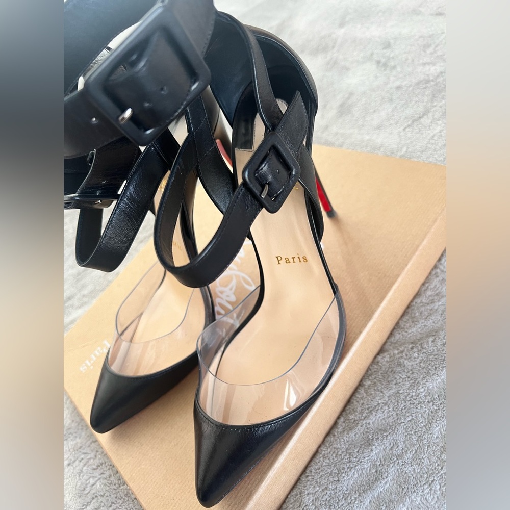 Christian Louboutin Multimiss 100 Leather/PVC Red Sole Pumps